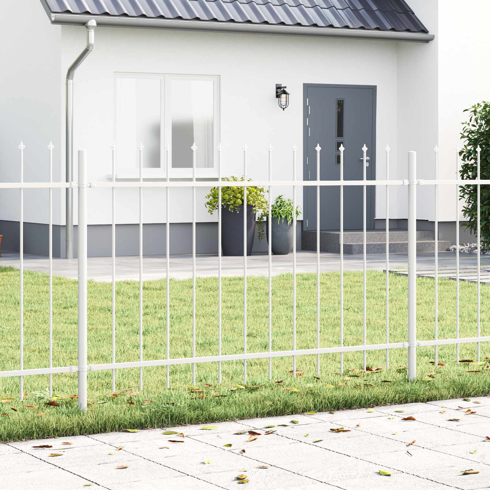vidaXL Ogrodzenie Ogrodowe 5 pcs Biały 8,5 x 0,8 m