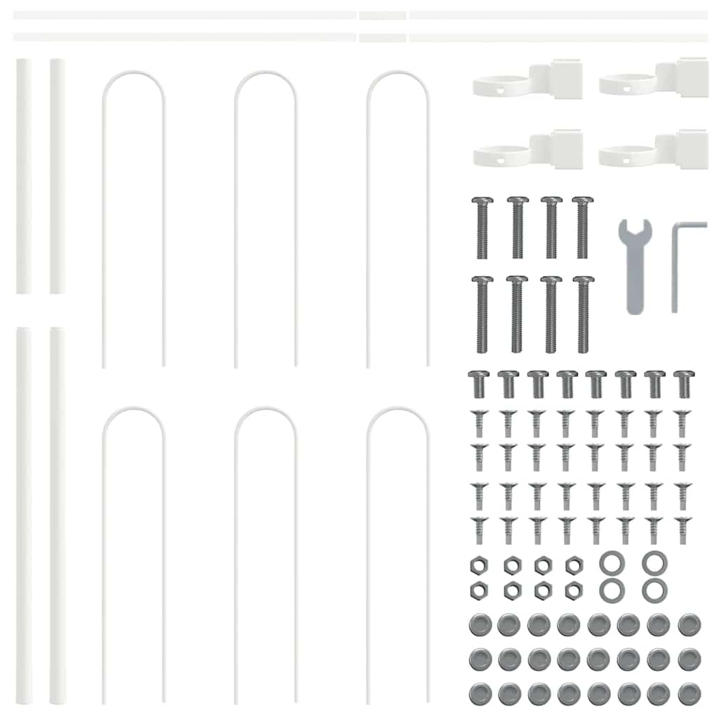 vidaXL Ogrodzenie Ogrodowe 5 pcs Biały 8,5 x 1 m