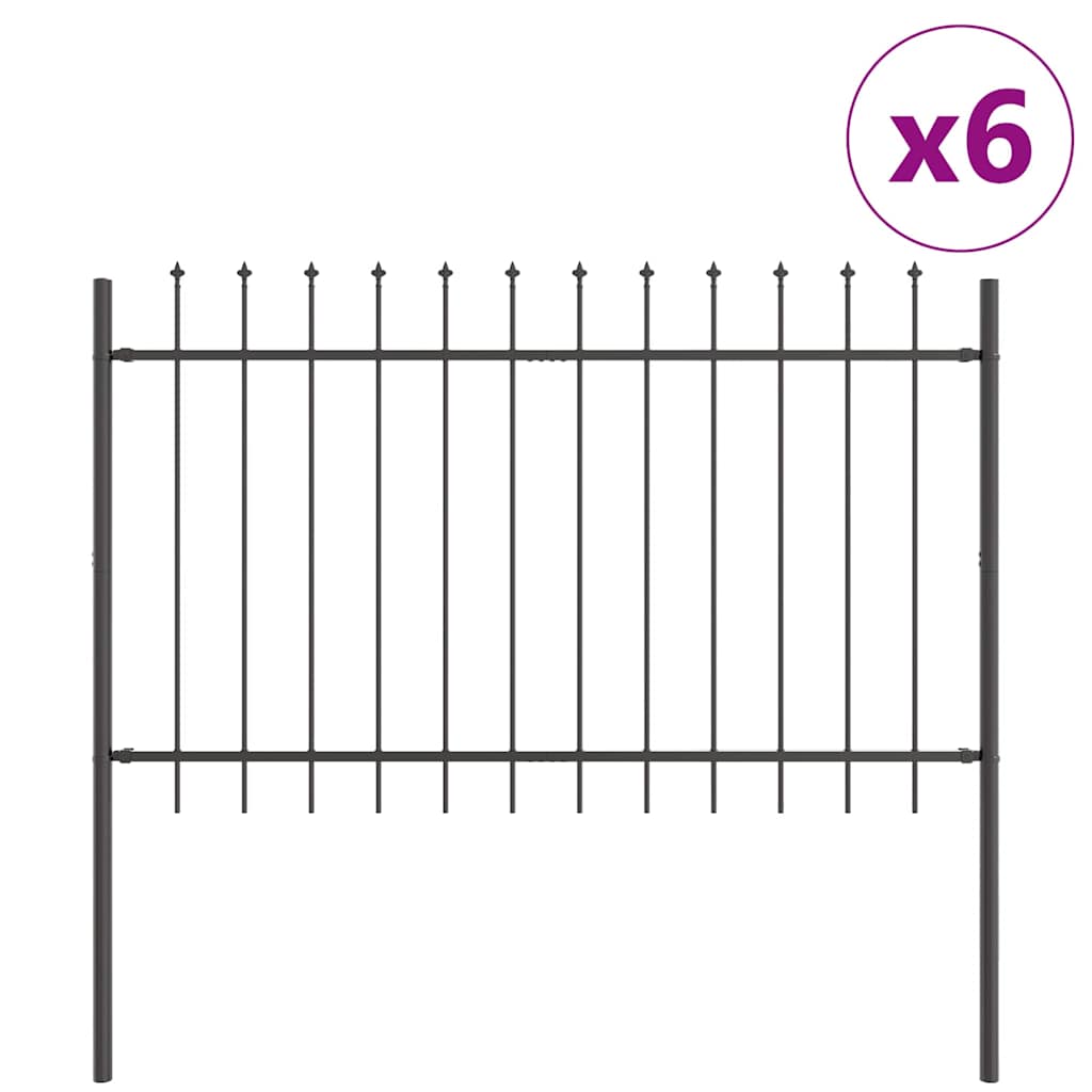 vidaXL Ogrodzenie Ogrodowe 6 pcs Szary 10,2 x 1,2 m