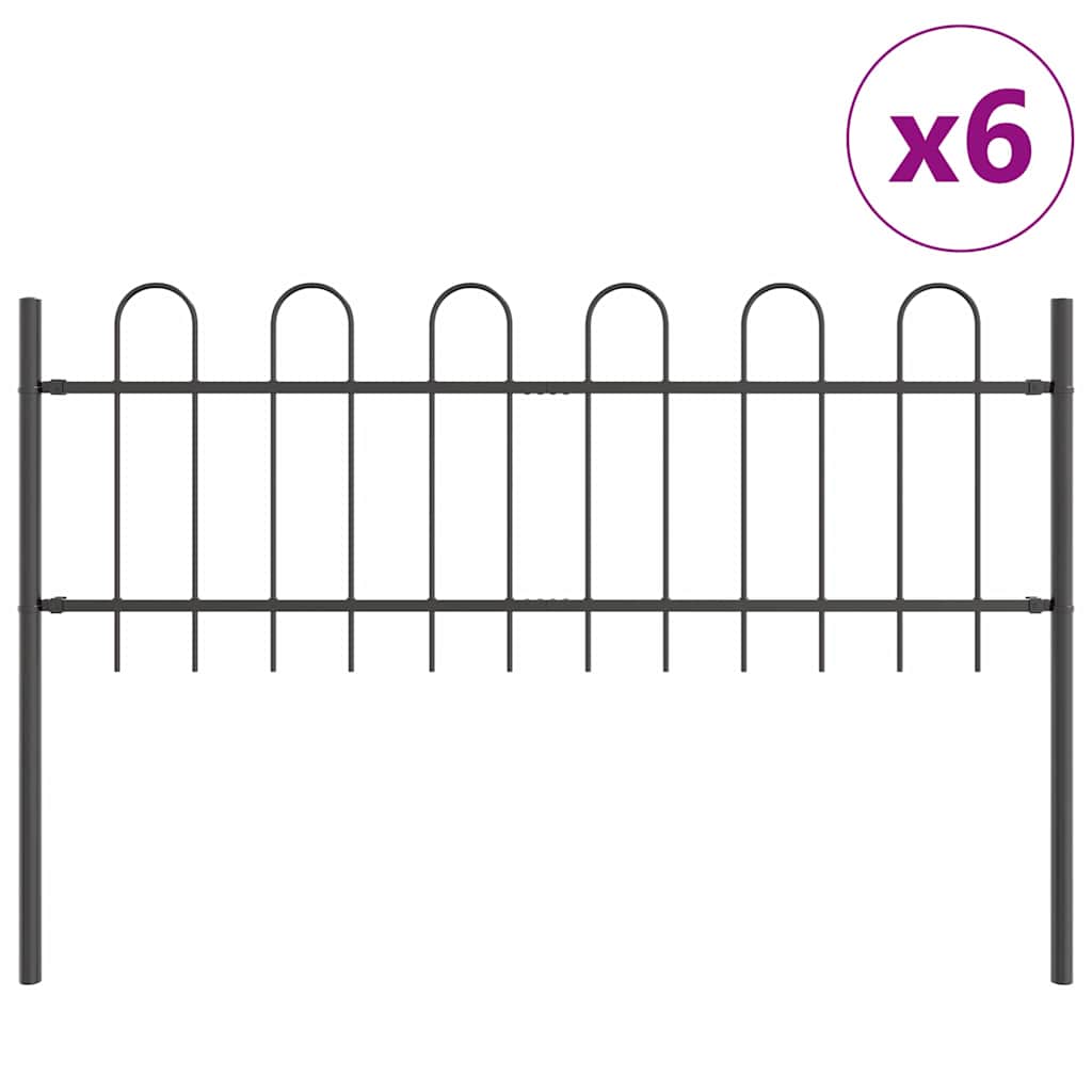 vidaXL Ogrodzenie Ogrodowe 6 pcs Szary 10,2 x 0,6 m