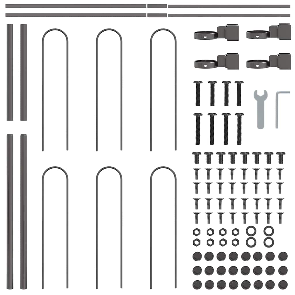 vidaXL Ogrodzenie Ogrodowe 6 pcs Szary 10,2 x 0,8 m