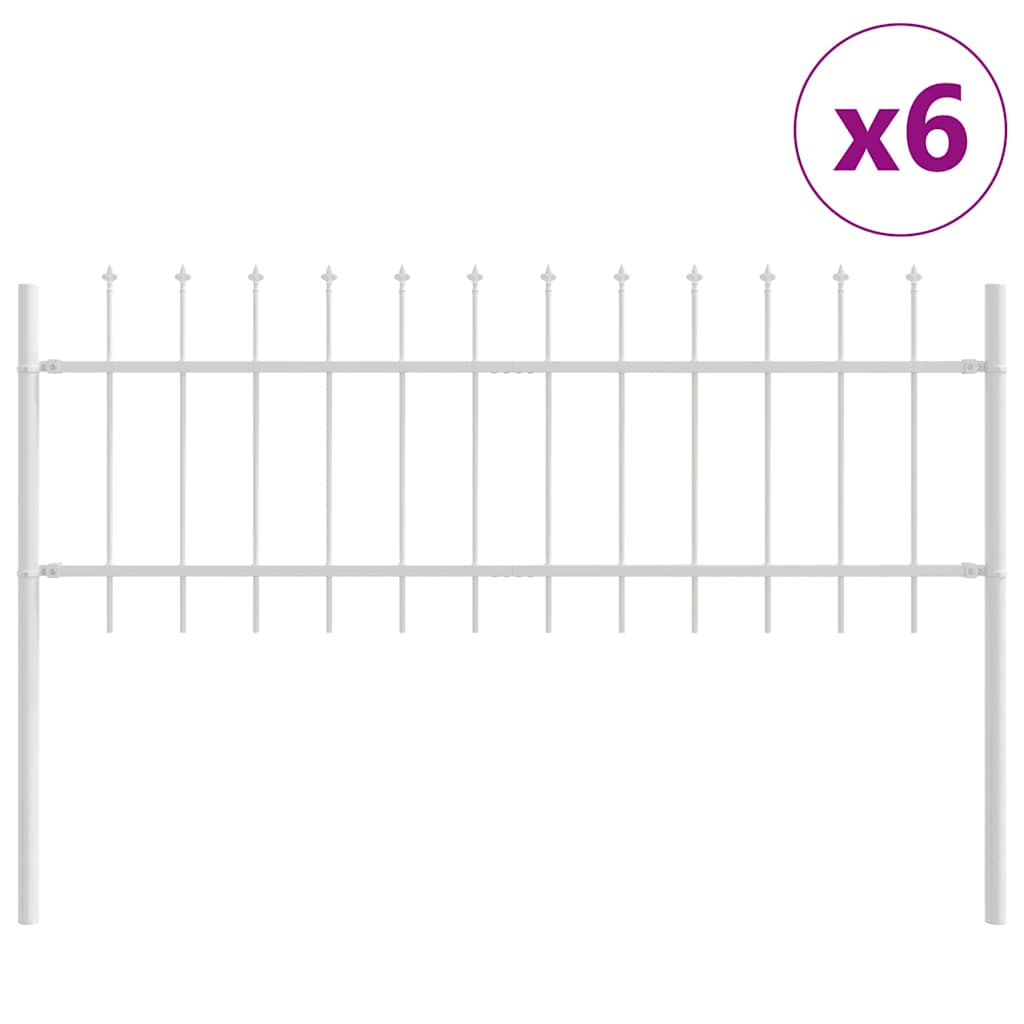 vidaXL Ogrodzenie Ogrodowe 6 pcs Biały 10,2 x 0,6 m