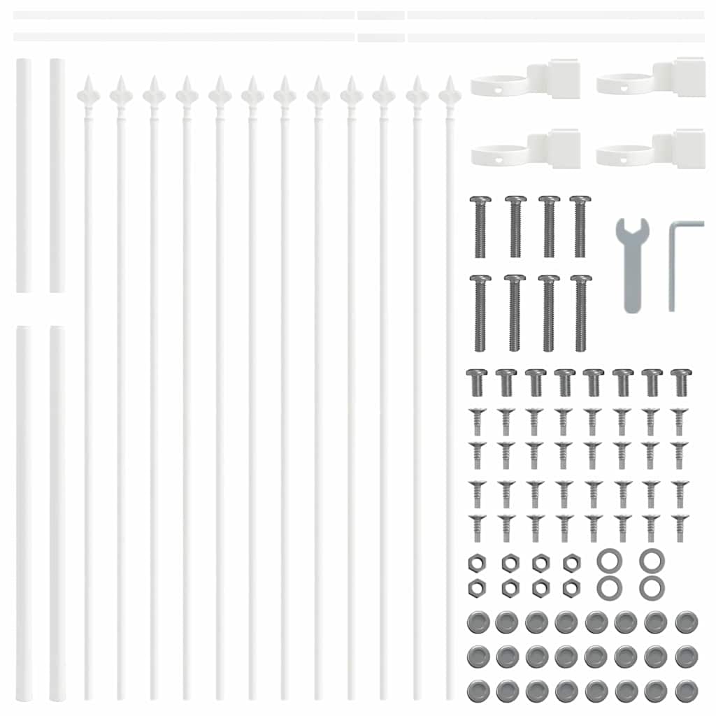 vidaXL Ogrodzenie Ogrodowe 6 pcs Biały 10,2 x 1 m