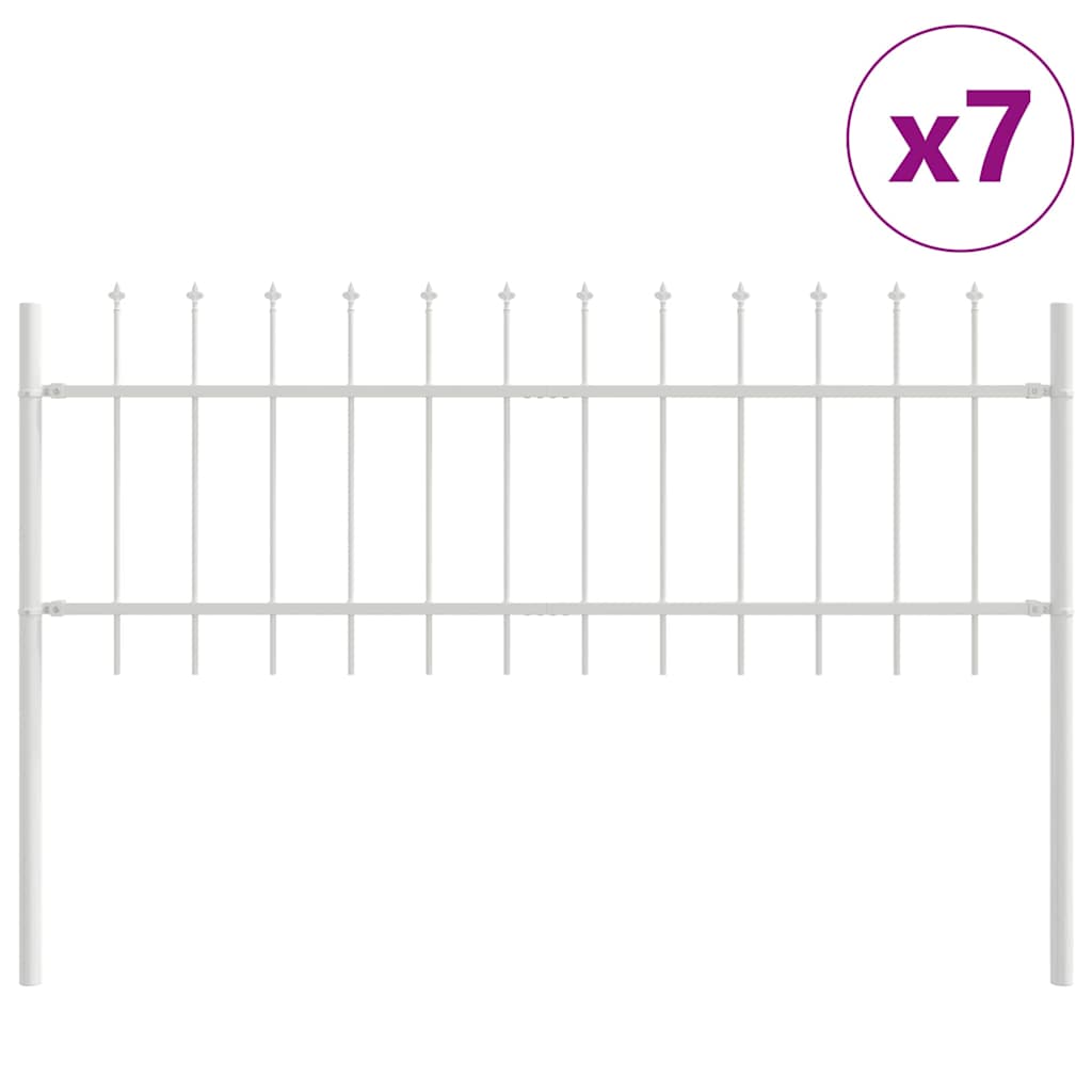 vidaXL Ogrodzenie Ogrodowe 7 pcs Biały 11,9 x 0,6 m
