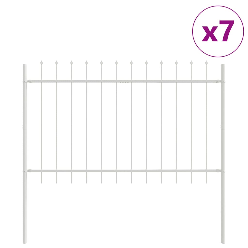 vidaXL Ogrodzenie Ogrodowe 7 pcs Biały 11,9 x 0,8 m