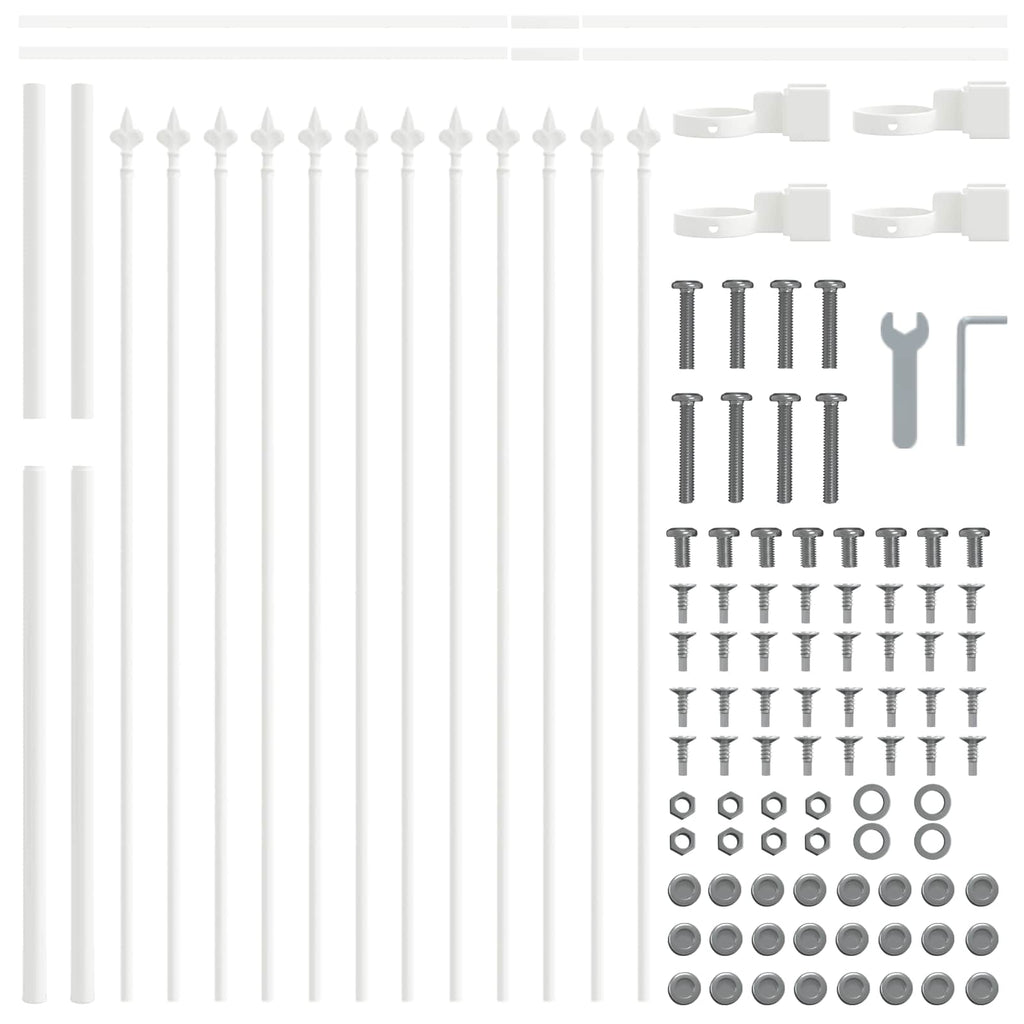 vidaXL Ogrodzenie Ogrodowe 7 pcs Biały 11,9 x 1,2 m