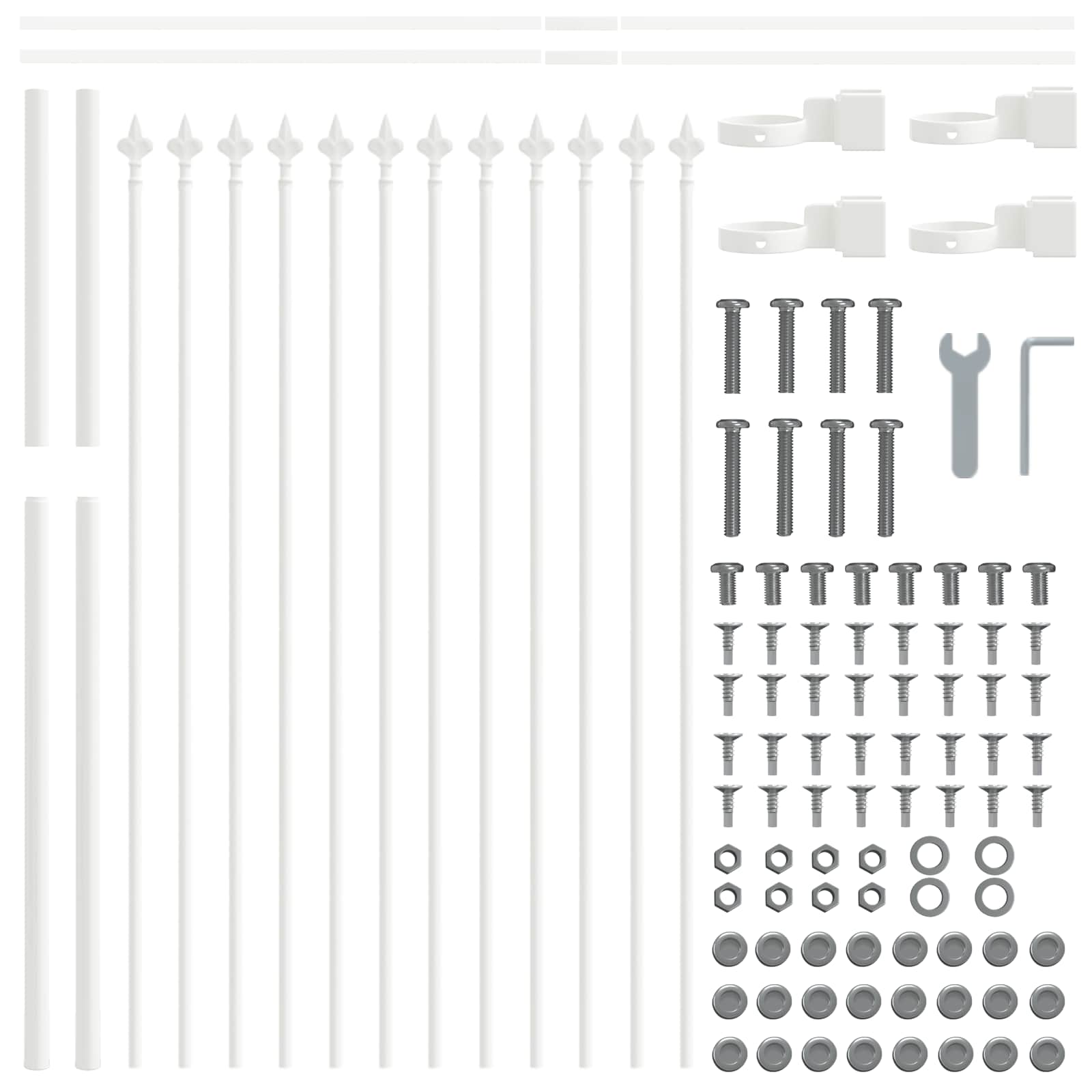 vidaXL Ogrodzenie Ogrodowe 7 pcs Biały 11,9 x 1,2 m