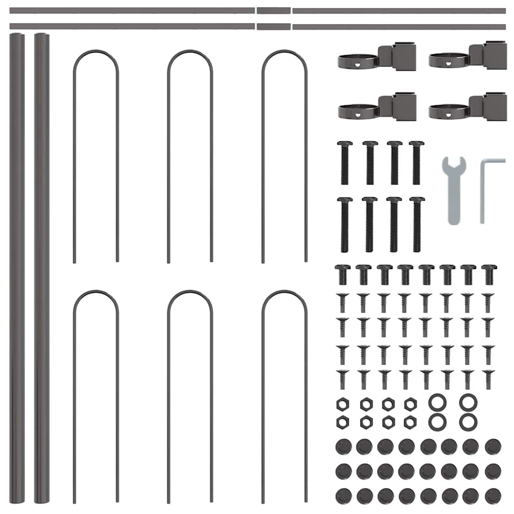 vidaXL Ogrodzenie Ogrodowe 9 pcs Szary 15,3 x 0,6 m