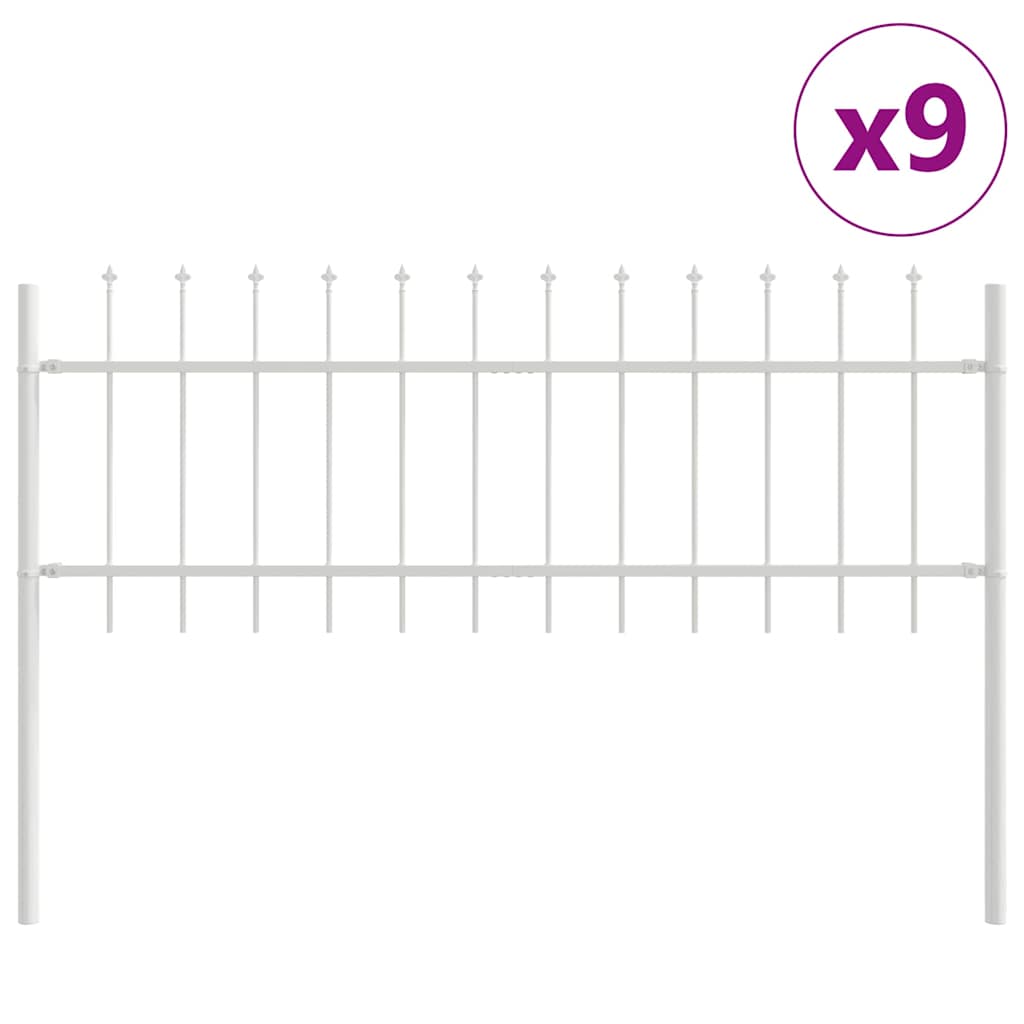 vidaXL Ogrodzenie Ogrodowe 9 pcs Biały 15,3 x 0,6 m