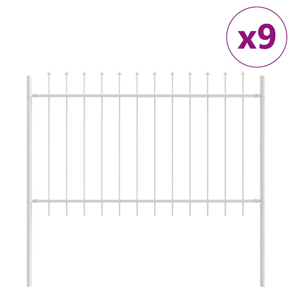 vidaXL Ogrodzenie Ogrodowe 9 pcs Biały 15,3 x 1 m