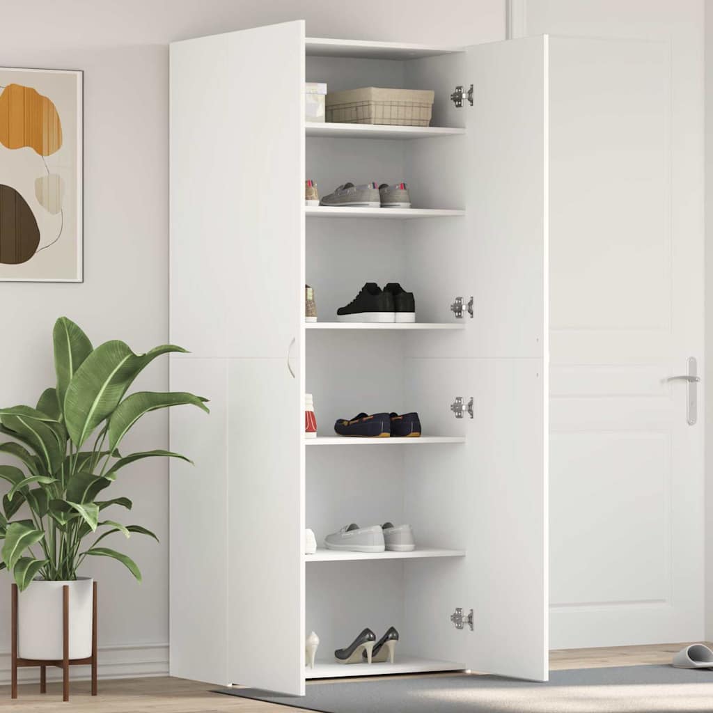 vidaXL Szafka na buty Biały 80 x 35.5 x 180 cm Materiał drewnopochodny
