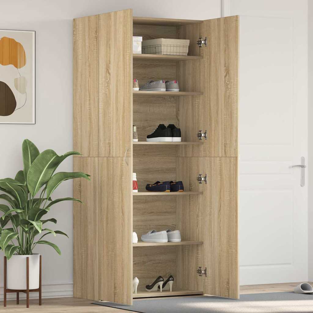 vidaXL Szafka na buty z półką z drzwiami Brązowy 80 x 35.5 x 180 cm