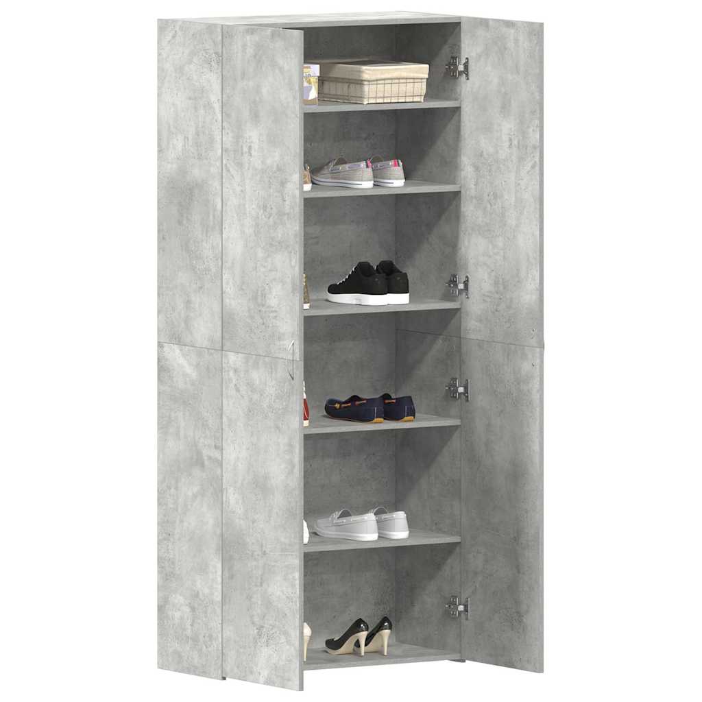 vidaXL Szafka na buty Szary 80 x 35.5 x 180 cm Materiał drewnopochodny