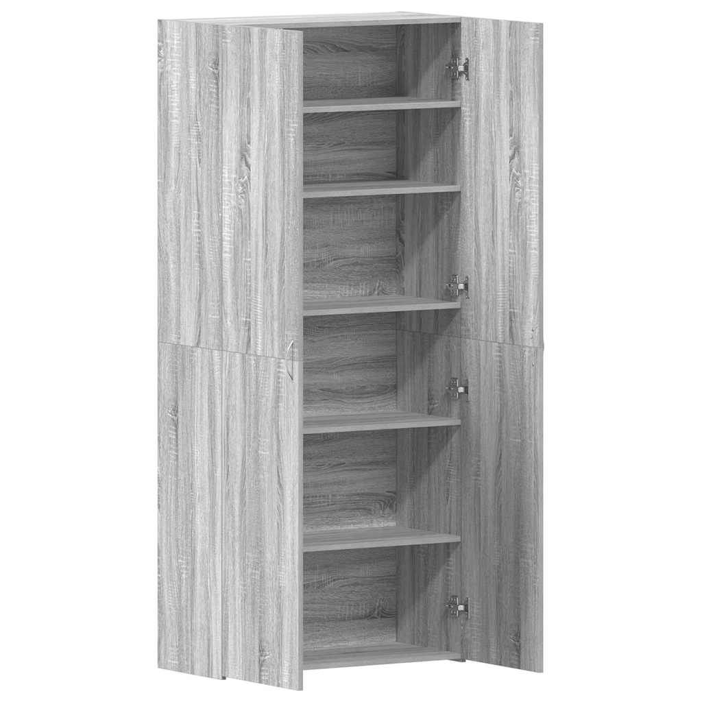 vidaXL Szafka na buty Szary 80 x 35.5 x 180 cm Materiał drewnopochodny