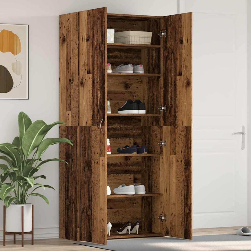 vidaXL Szafka na buty z półką z drzwiami Brązowy 80 x 35.5 x 180 cm