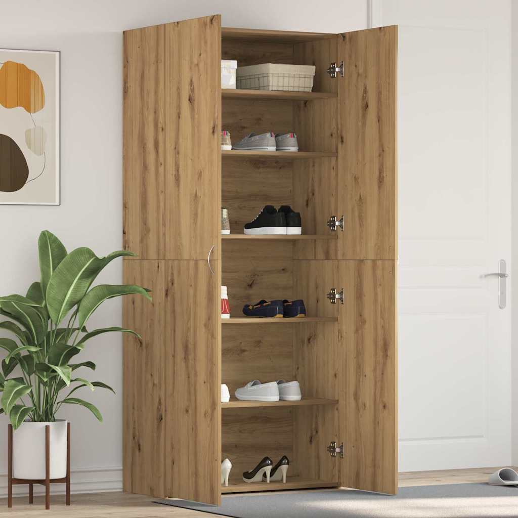 vidaXL Szafka na buty z półką z drzwiami Brązowy 80 x 35.5 x 180 cm