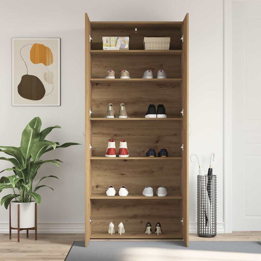 vidaXL Szafka na buty z półką z drzwiami Brązowy 80 x 35.5 x 180 cm