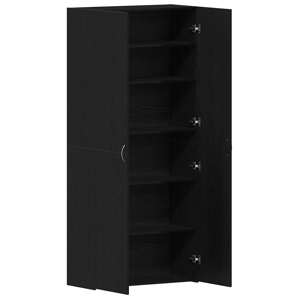 vidaXL Szafka na buty z półką z drzwiami Czarny 80 x 35.5 x 180 cm