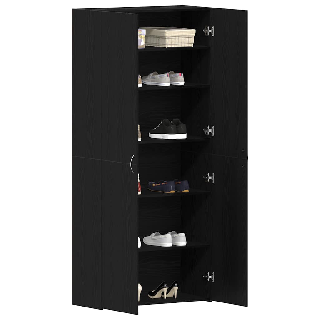 vidaXL Szafka na buty z półką z drzwiami Czarny 80 x 35.5 x 180 cm