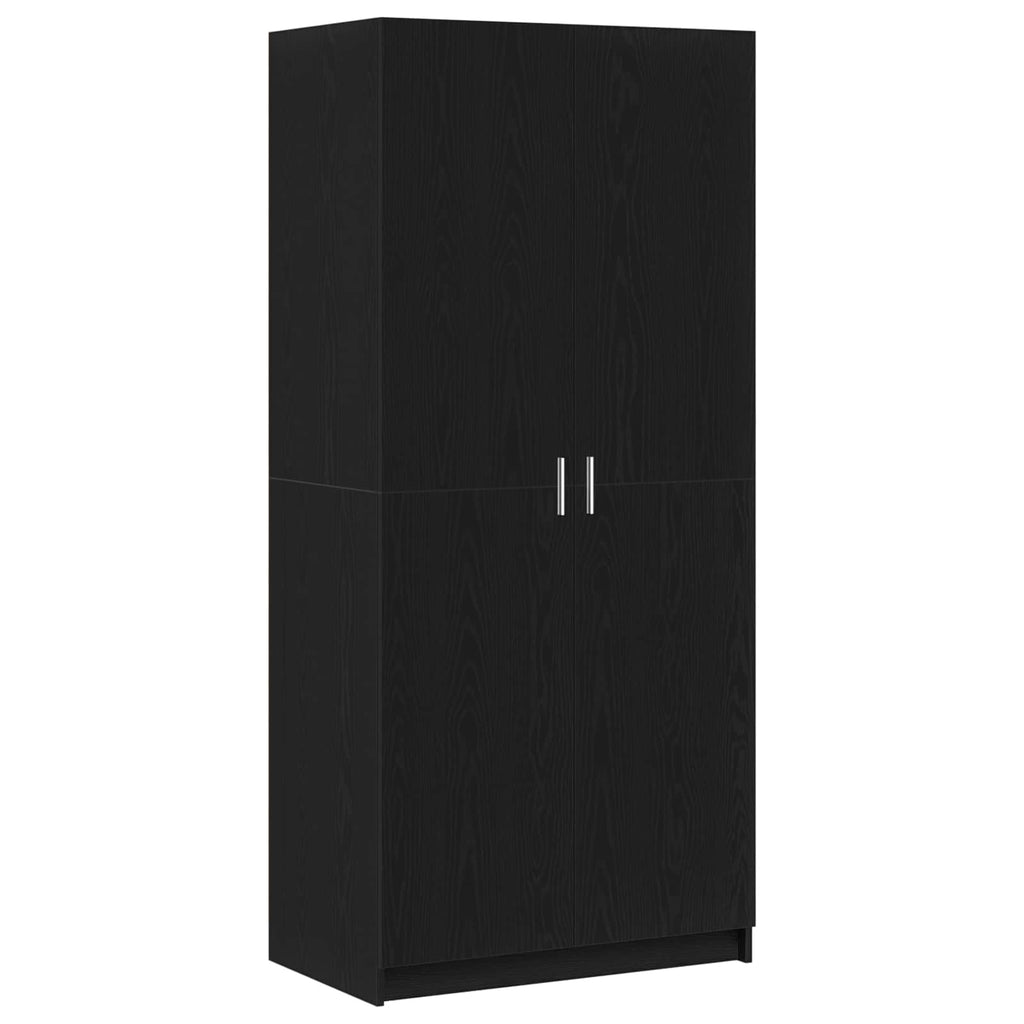 vidaXL Garderoba Czarny Dąb 80 x 50,5 x 180 cm Materiał drewnopochodny