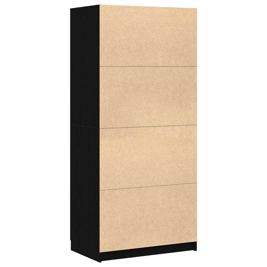 vidaXL Garderoba Czarny Dąb 80 x 50,5 x 180 cm Materiał drewnopochodny