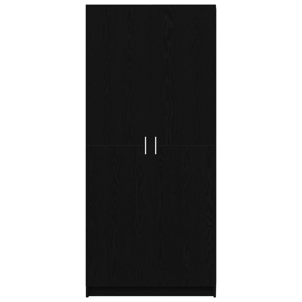 vidaXL Garderoba Czarny Dąb 80 x 50,5 x 180 cm Materiał drewnopochodny