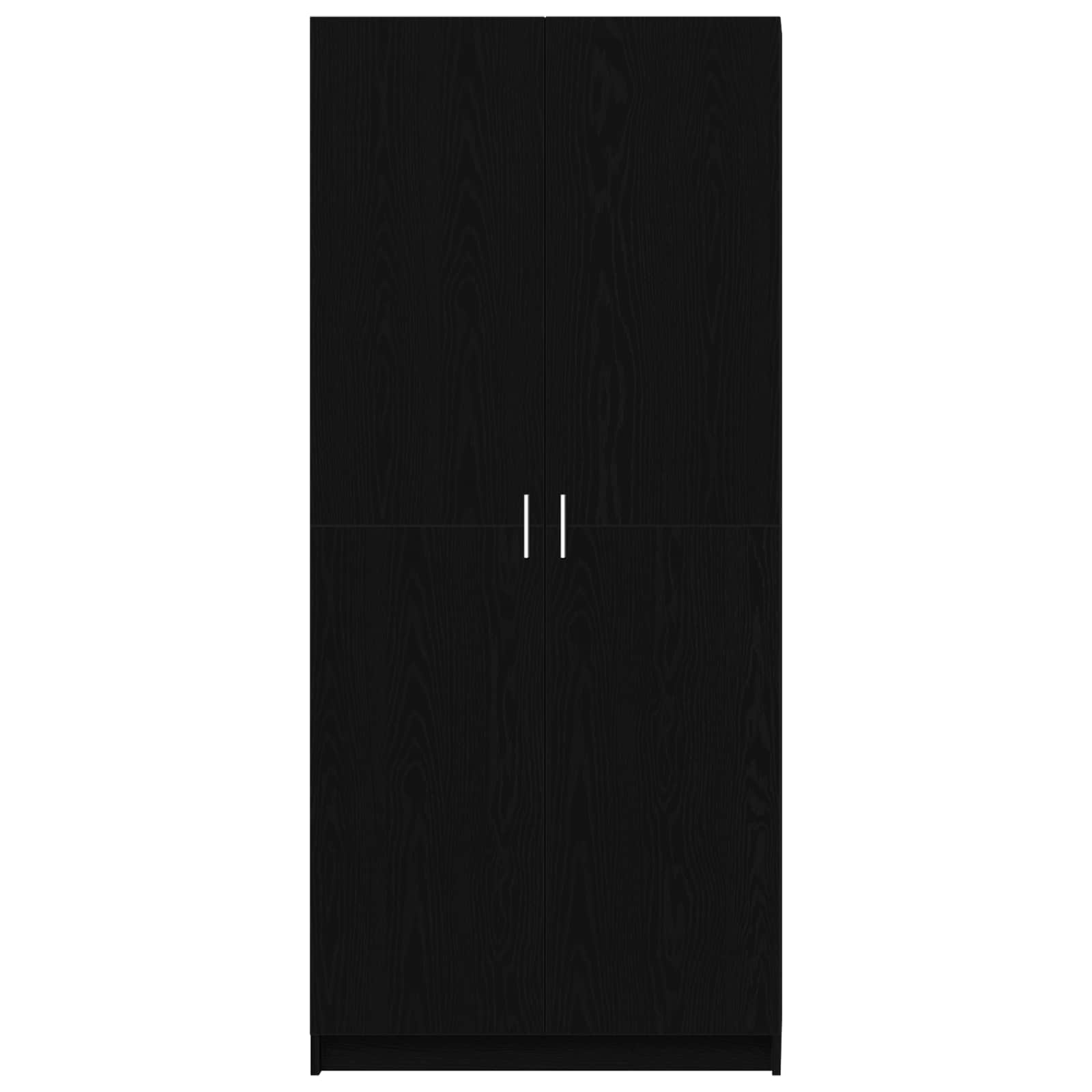 vidaXL Garderoba Czarny Dąb 80 x 50,5 x 180 cm Materiał drewnopochodny