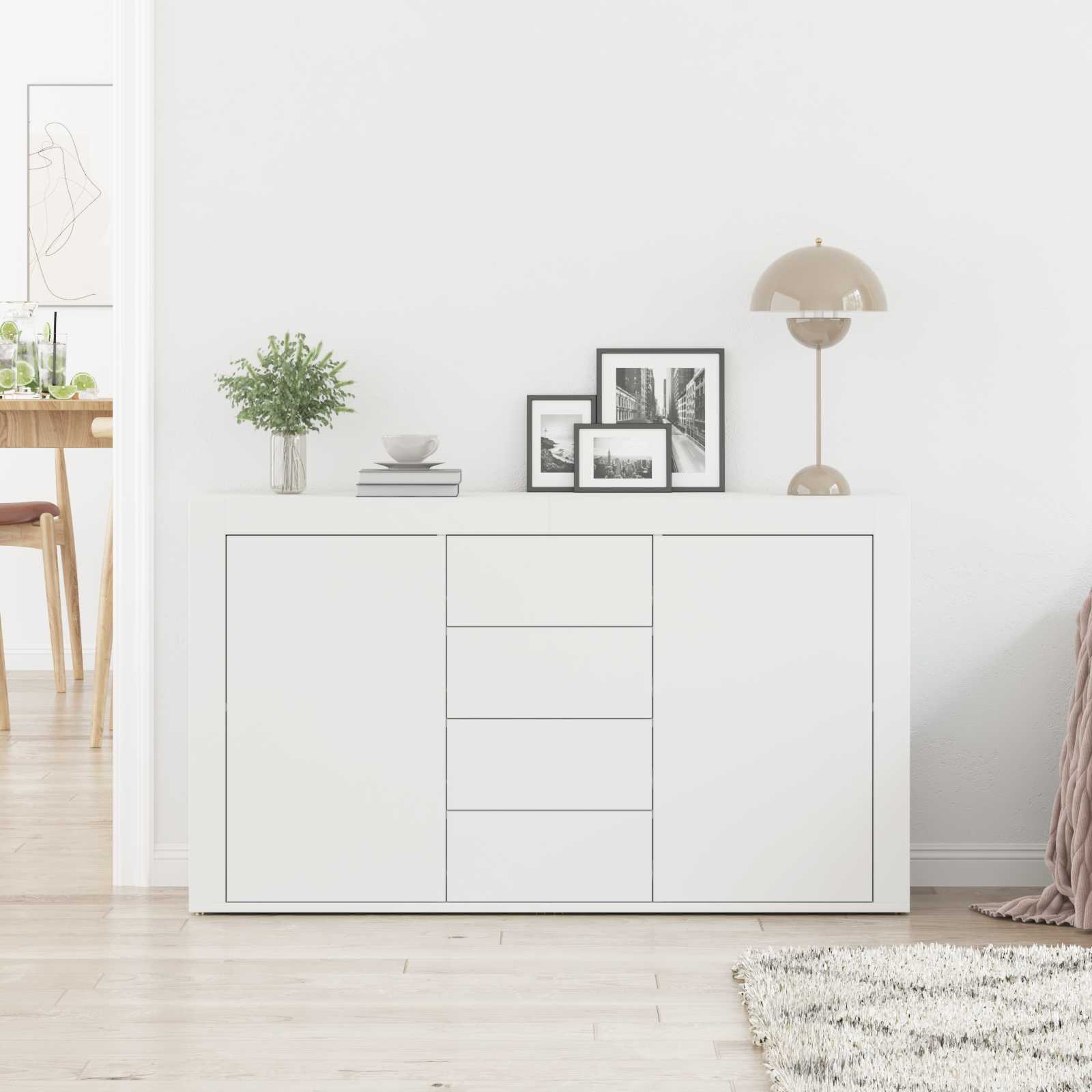 vidaXL Bufet z szufladą Biały 120 x 36 x 69 cm Materiał drewnopochodny