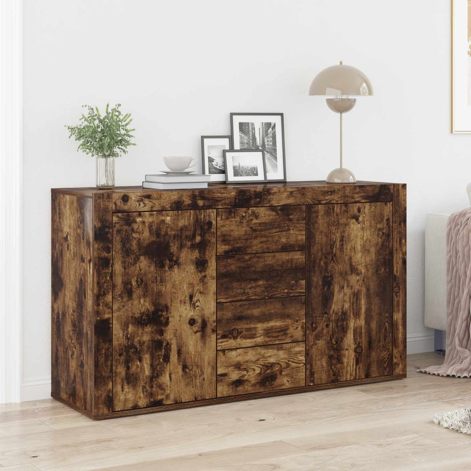 vidaXL Bufet Dąb wędzony 120 x 36 x 69 cm Materiał drewnopochodny