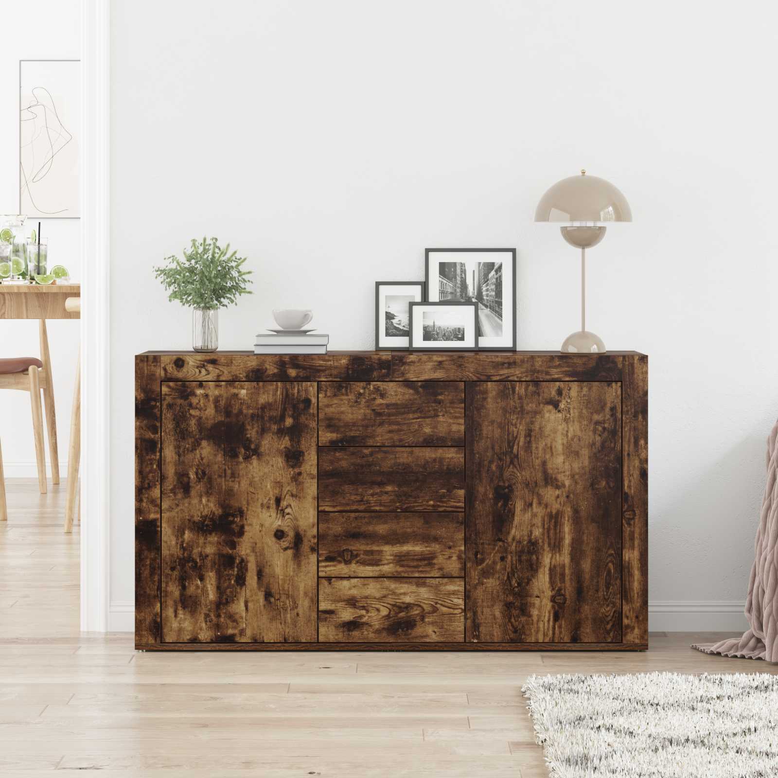 vidaXL Bufet Dąb wędzony 120 x 36 x 69 cm Materiał drewnopochodny