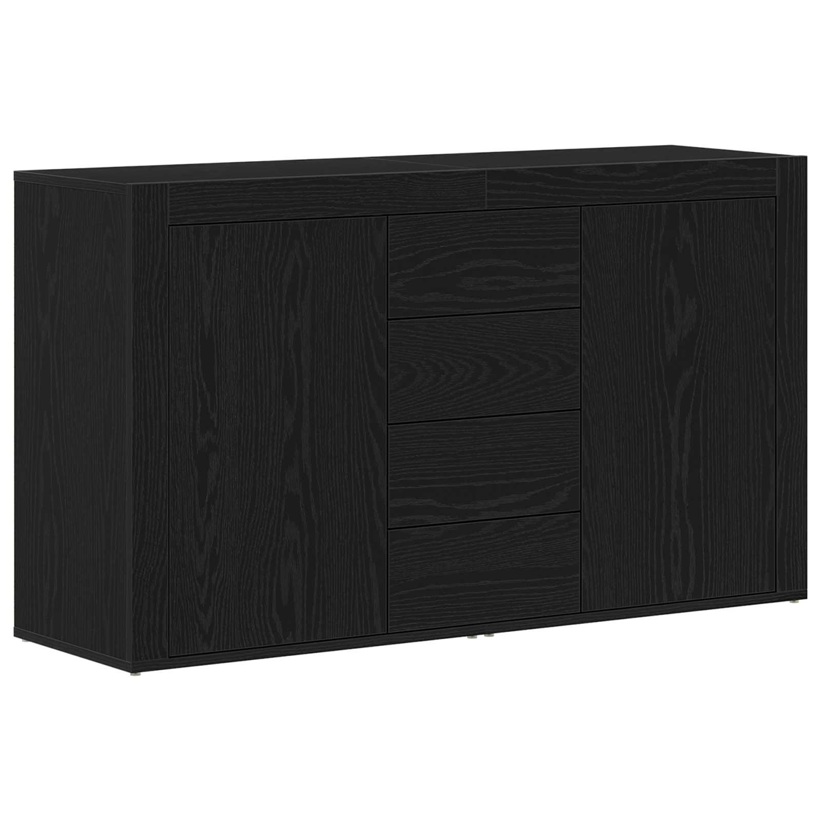 vidaXL Bufet Czarny Dąb 120 x 36 x 69 cm Materiał drewnopochodny