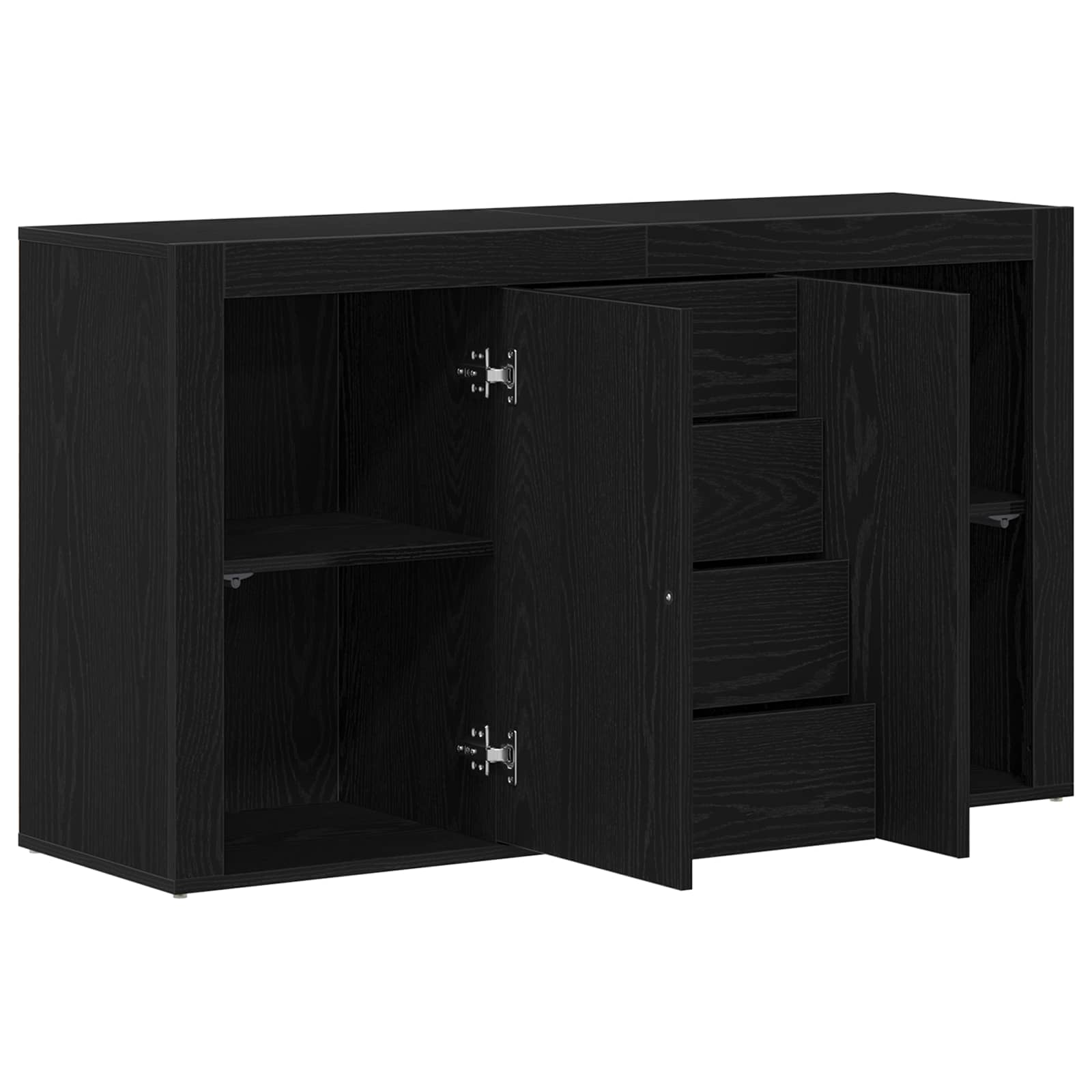 vidaXL Bufet Czarny Dąb 120 x 36 x 69 cm Materiał drewnopochodny