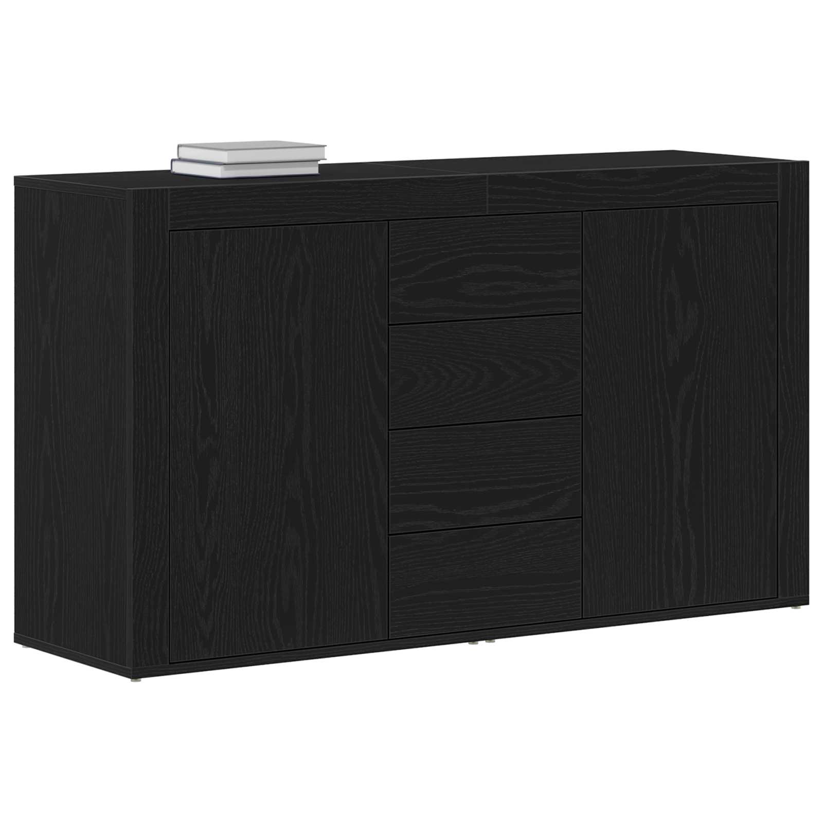 vidaXL Bufet Czarny Dąb 120 x 36 x 69 cm Materiał drewnopochodny