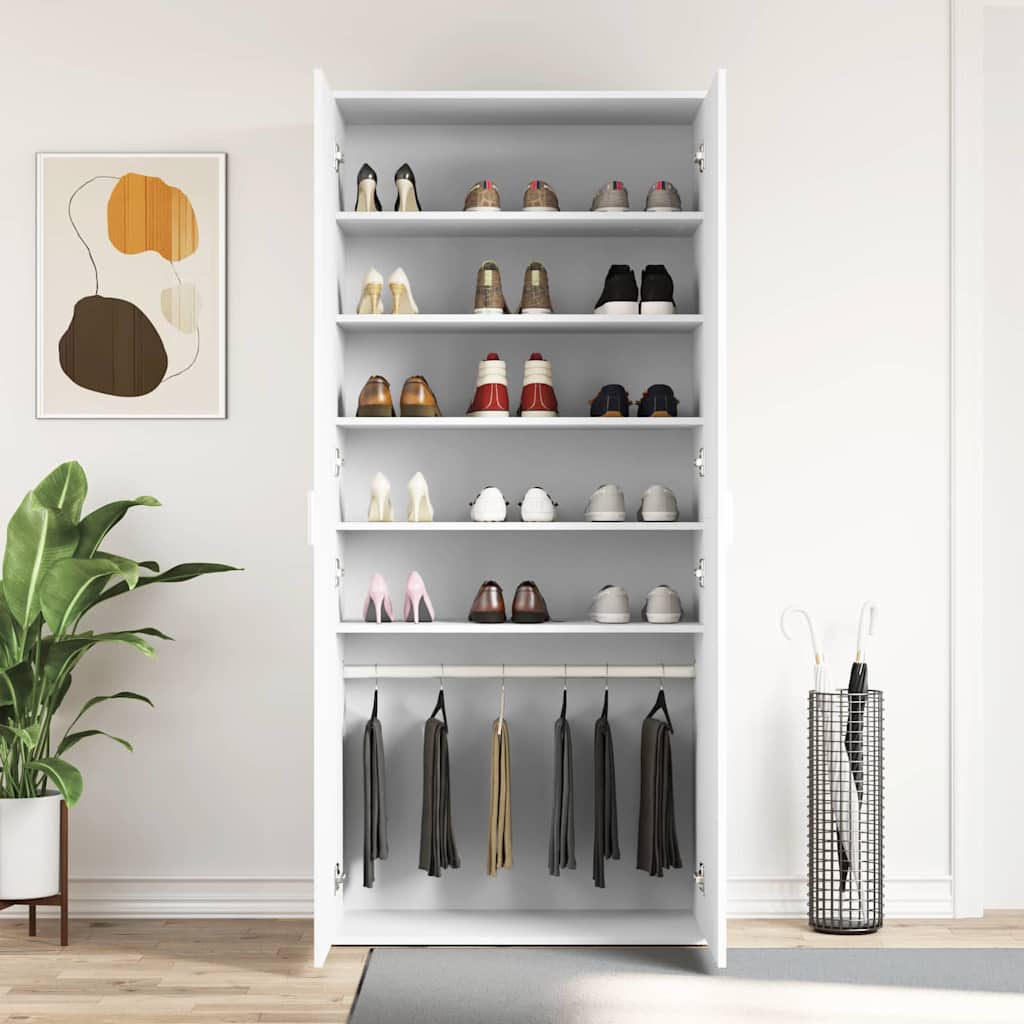 vidaXL Szafka na buty Biały 80 x 39 x 178 cm Materiał drewnopochodny