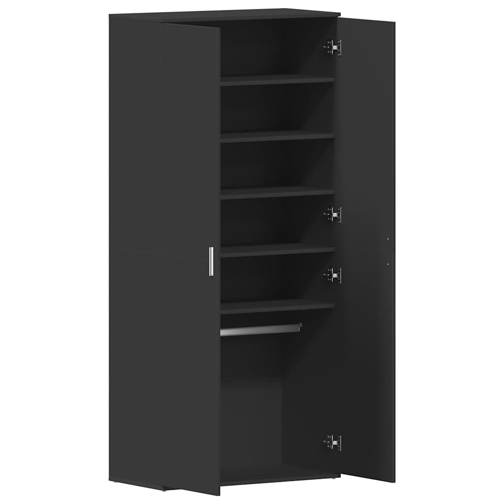 vidaXL Szafka na buty Czarny 80 x 39 x 178 cm Materiał drewnopochodny