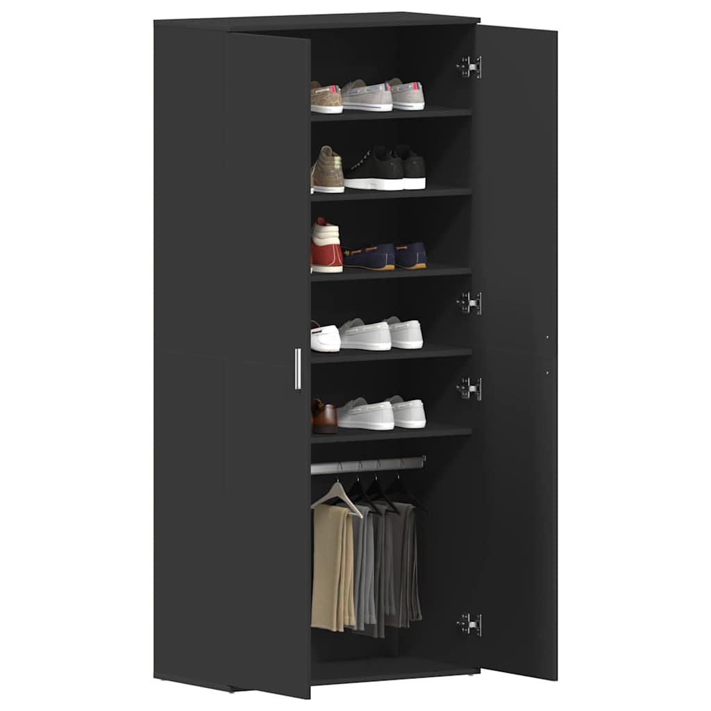 vidaXL Szafka na buty Czarny 80 x 39 x 178 cm Materiał drewnopochodny