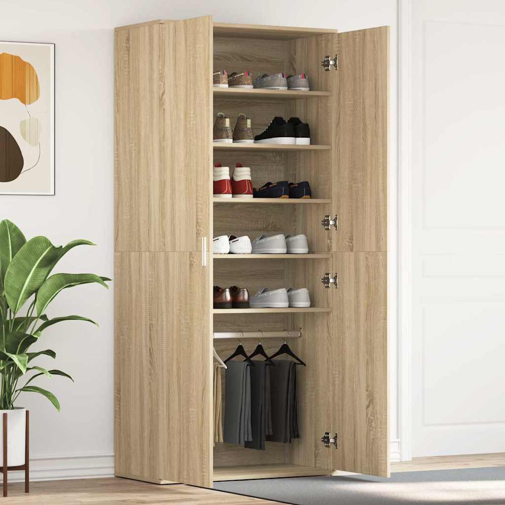 vidaXL Szafka na buty z półką z drzwiami Dąb Sonoma 80 x 39 x 178 cm