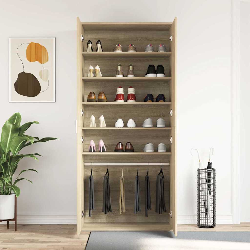 vidaXL Szafka na buty z półką z drzwiami Dąb Sonoma 80 x 39 x 178 cm