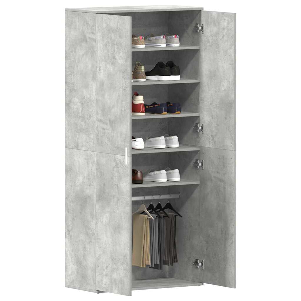 vidaXL Szafka na buty z półką Betonowy szary 80 x 39 x 178 cm