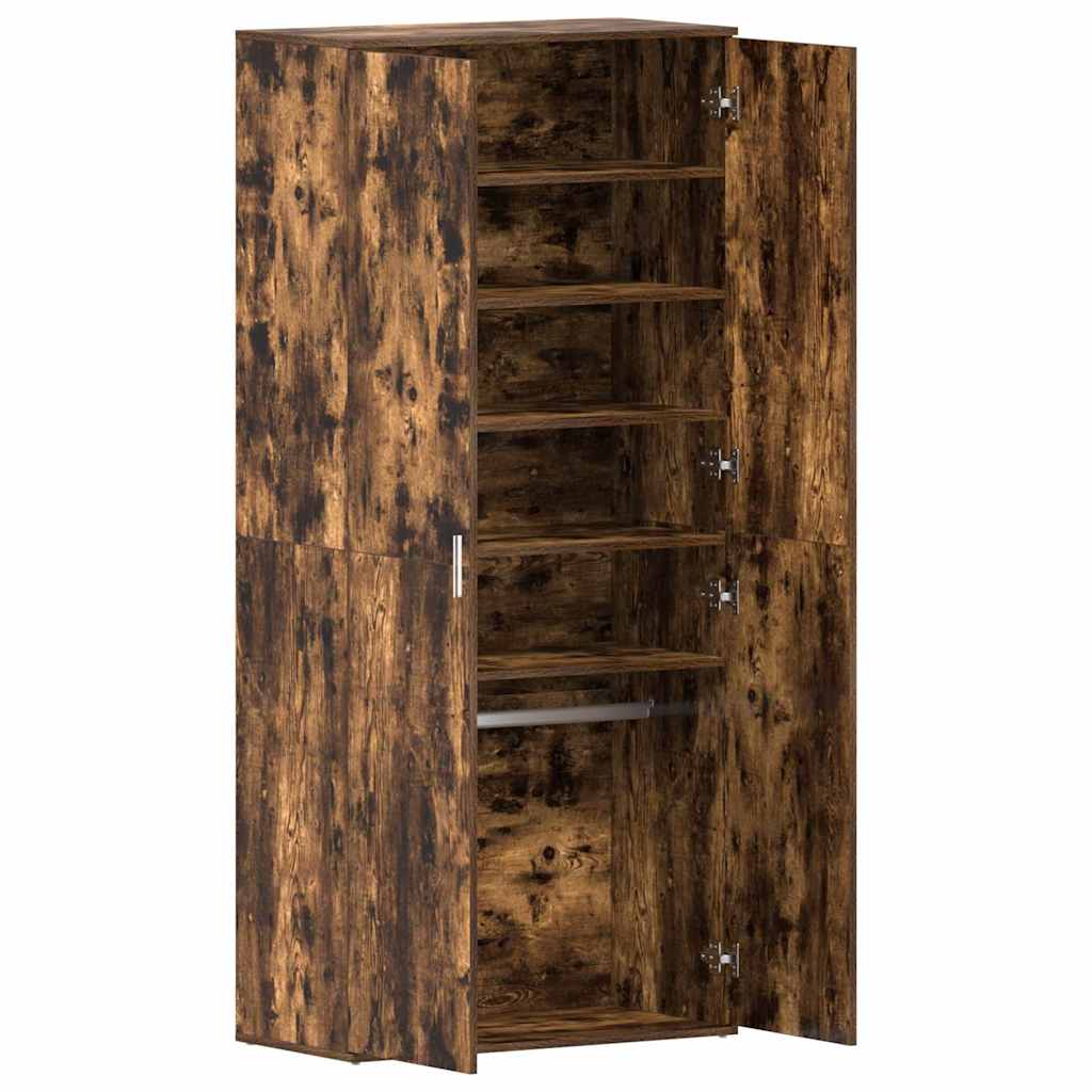 vidaXL Szafka na buty z półką z drzwiami Dąb wędzony 80 x 39 x 178 cm