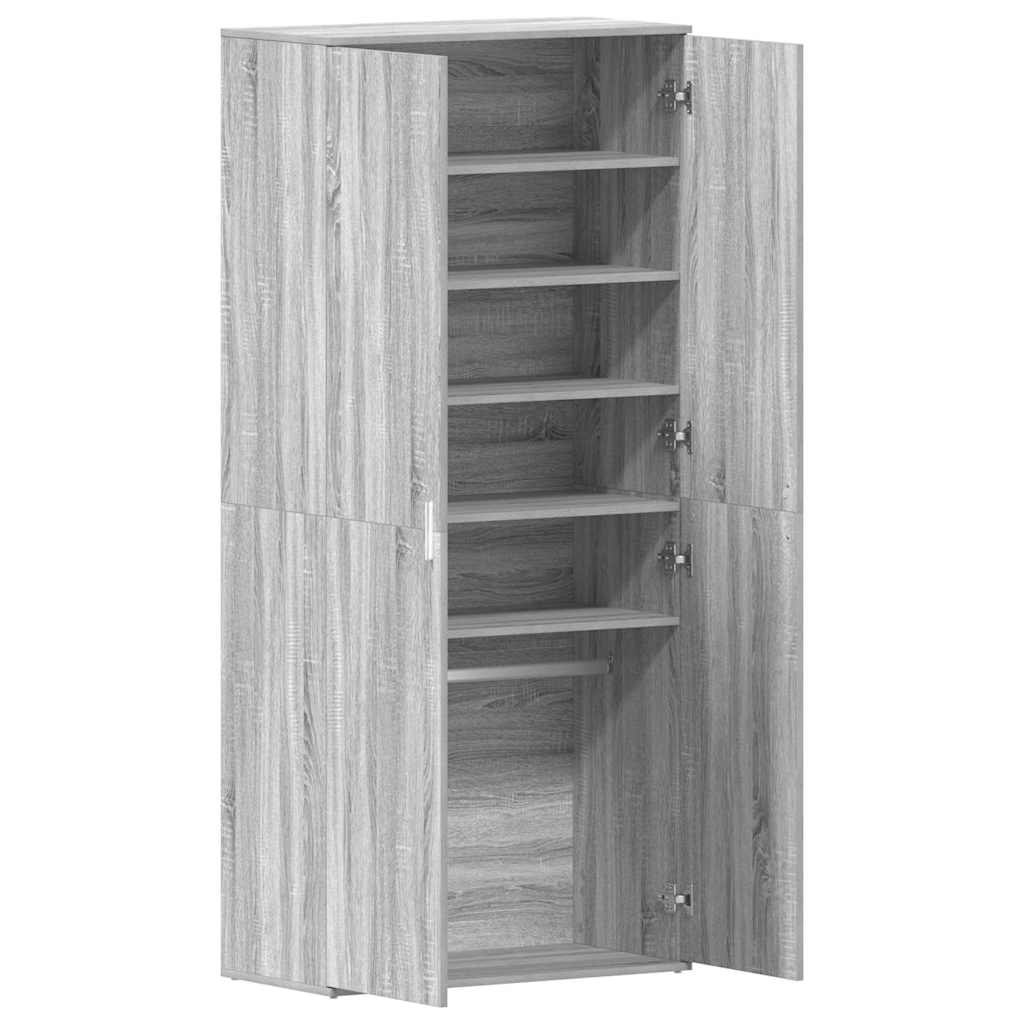 vidaXL Szafka na buty z półką z drzwiami Szary Sonoma 80 x 39 x 178 cm