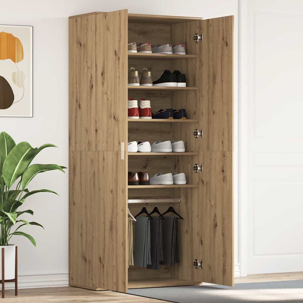 vidaXL Szafka na buty z półką Dąb rzemieślniczy 80 x 39 x 178 cm