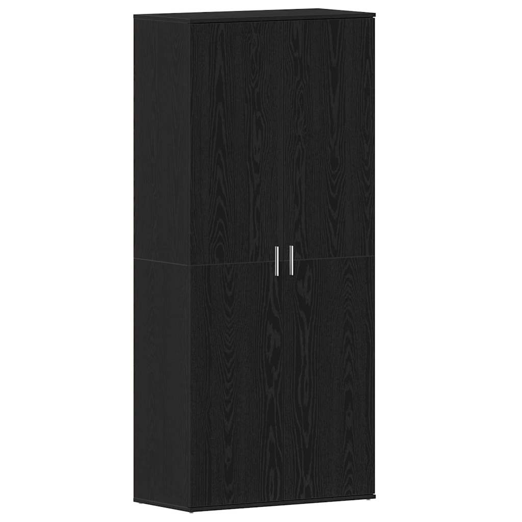 vidaXL Szafka na buty z półką z drzwiami Czarny Dąb 80 x 39 x 178 cm