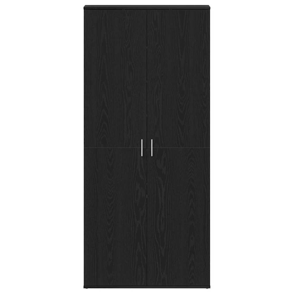 vidaXL Szafka na buty z półką z drzwiami Czarny Dąb 80 x 39 x 178 cm