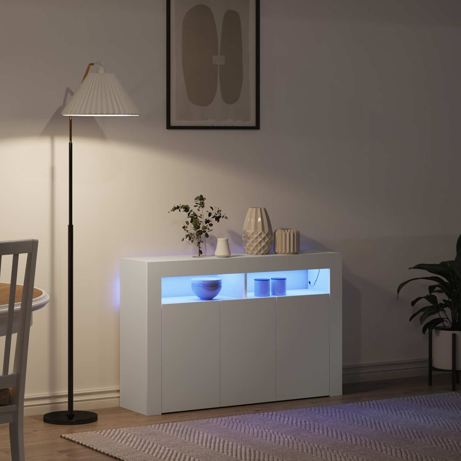 vidaXL Bufet Biały 116 x 30 x 75 cm Materiał drewnopochodny