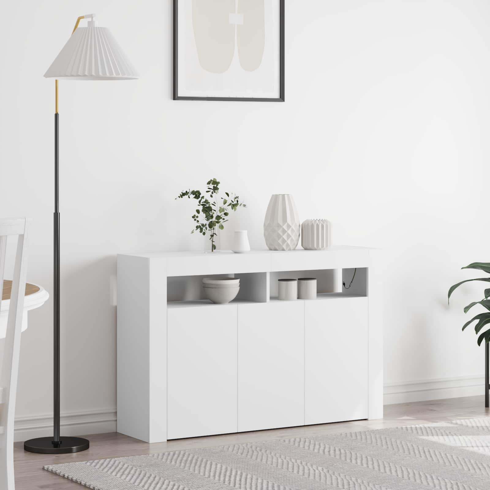 vidaXL Bufet Biały 116 x 30 x 75 cm Materiał drewnopochodny