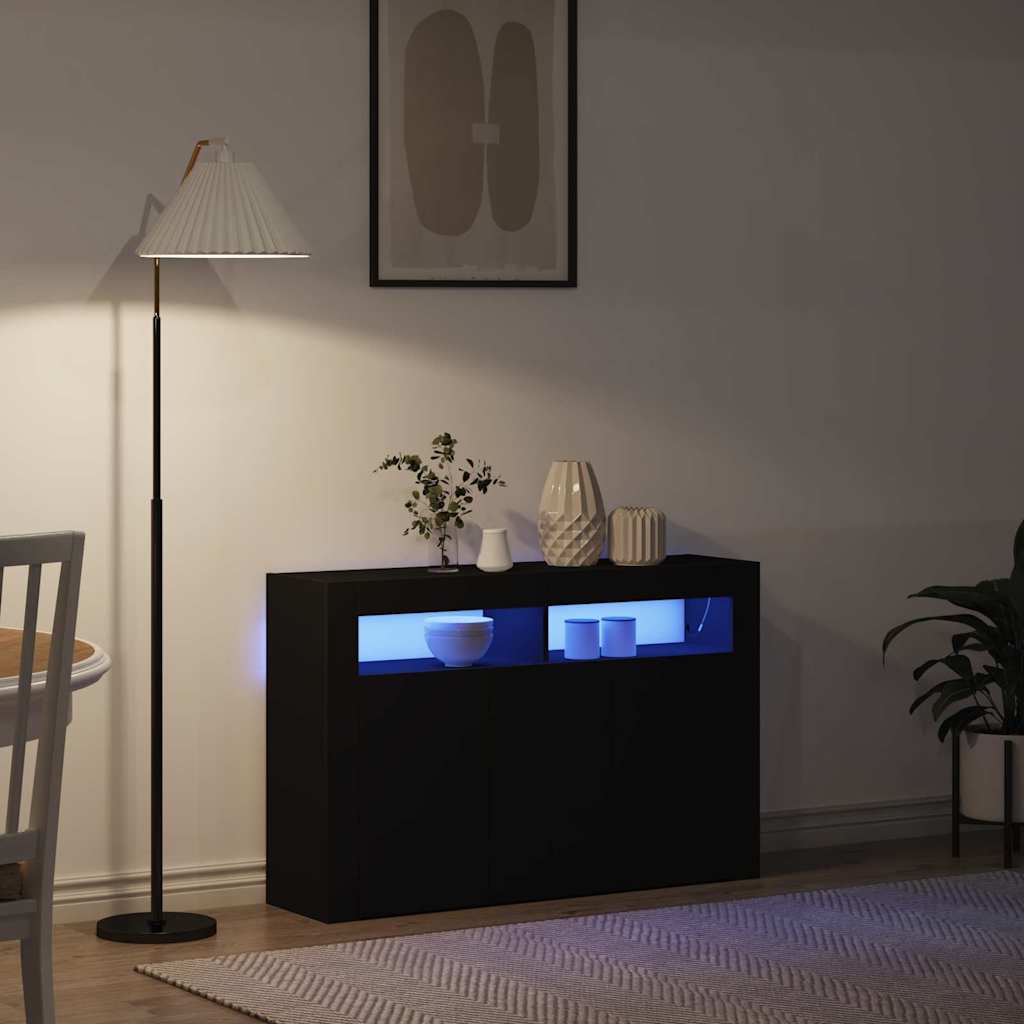 vidaXL Bufet Czarny 116 x 30 x 75 cm Materiał drewnopochodny