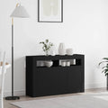 vidaXL Bufet Czarny 116 x 30 x 75 cm Materiał drewnopochodny