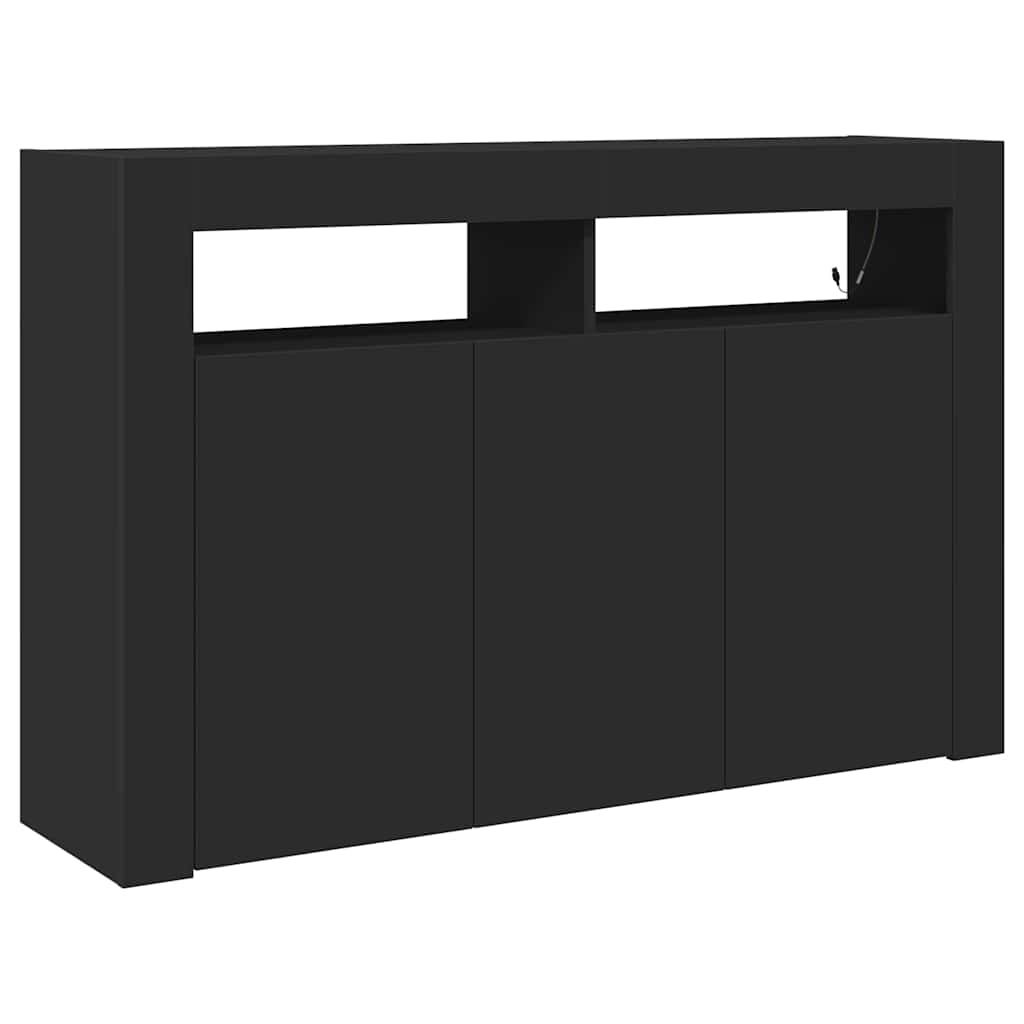 vidaXL Bufet Czarny 116 x 30 x 75 cm Materiał drewnopochodny