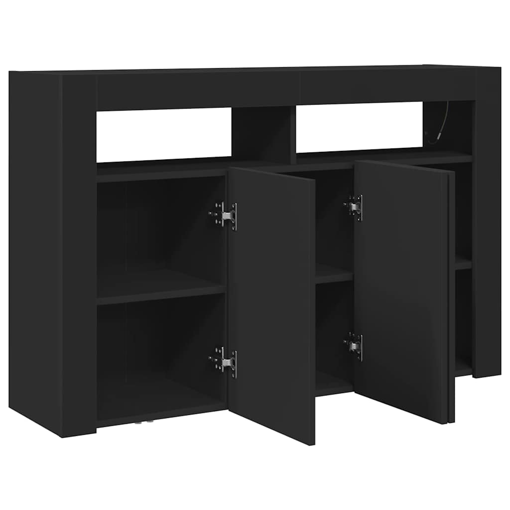 vidaXL Bufet Czarny 116 x 30 x 75 cm Materiał drewnopochodny